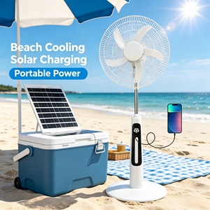 Ventilador de Torre Comercial Económico, Ventilador Solar para Exteriores, Ventilador Operado con Batería Solar - Product Image 1