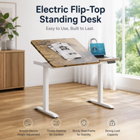 Bureau réglable électrique à double moteur intelligent avec panneau rabattable partiel, en acier laminé à froid, design simple