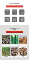 Broyeur de branches mobile double usage (humide/sec) haute puissance pour branches et sciure de bois, 15 cm max.
