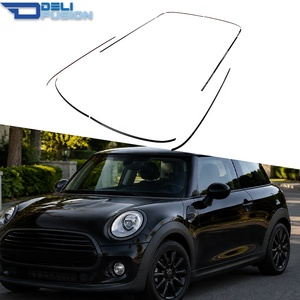 Pour Mini Cooper F56 S JCW 2 portes 2014-2024, garniture de seuil de fenêtre de voiture en acier inoxydable, bande de moulage, couvercle de garniture, noir brillant - Product Image 1