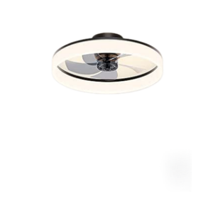 Ventilateur de plafond chinois moderne noir de 19,7 pouces avec bande LED décorative et télécommande - Product Image 1