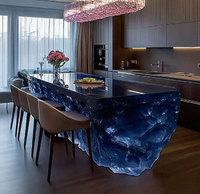 R050 Hochwertiger Transparenter Kristallharz-Esstisch Modern Anpassbare Farbe Umweltfreundlich UV-Beständig Hotel-Möbel