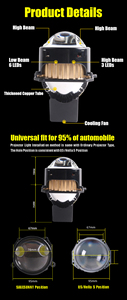Objectif <span class=keywords><strong>de</strong></span> projecteur LED à focalisation lumineuse haute puissance <span class=keywords><strong>de</strong></span> 3 pouces, 150W, 14000LM, 6500K, couverture <span class=keywords><strong>de</strong></span> phare fisheye pour Honda City - Product Image 5