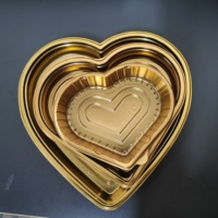 Aangepaste Huisdier Gouden Hart Vorm Chocolade Verpakking Met Deksel Plastic Fruit Bramen Container Met Afdichting
