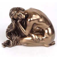 Escultura de Metal Tallada a Mano para Decoración de Jardín Interior Moderno, Estatua de Desnudo Femenino en Latón Fundido, Arte en Bronce