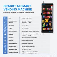 Distributeur automatique intelligent de snacks et de boissons avec fonction SDK, stock local aux États-Unis, distributeur automatique intelligent avec refroidisseur AI