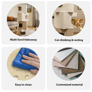 Torre per Gatti in Legno Personalizzabile con Cubicoli Impilabili, Arredamento Multi-Livello per Gatti e Gattini da Interno - Product Image 5