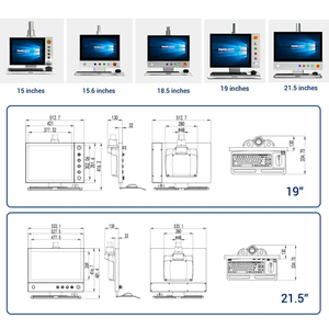 Pantalla industrial frontal IP65 a prueba de agua, todo en uno, Panel táctil industrial, PC, panel de pantalla táctil industrial montado en el brazo - Product Image 5