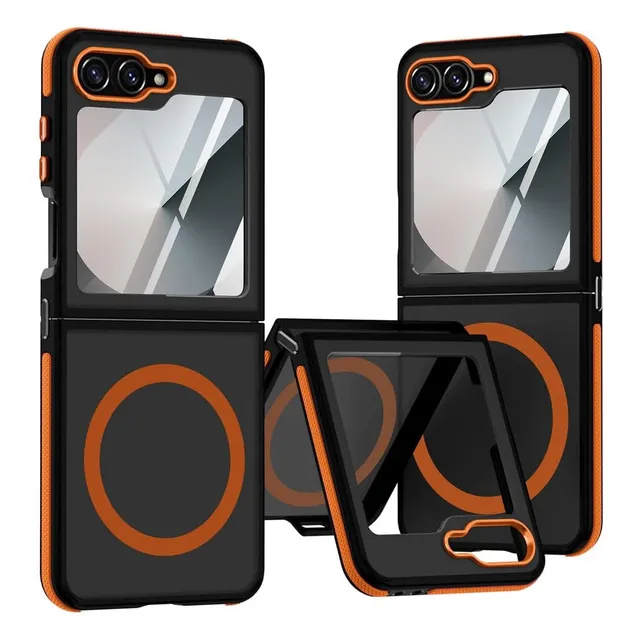 Business Matte Case For Samsung Galaxy Z Flip 7 6 5 ZFlip Flip6 Wireless Charging PC TPU Armor ZFlip7 ZFlip6 Cover