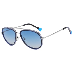 Gafas de Sol Ovaladas de Piloto con Montura Completa, Lentes Azules Degradados, Unisex, 100% Protección UV, para Uso en Exteriores, para Adultos - Product Image 1