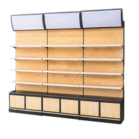Espositori per Supermercati all'Ingrosso dalla Fabbrica Sanyang, Scaffalature a Parete Effetto Legno con Lightbox
