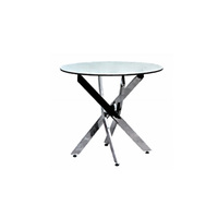 Ensemble de table à manger ronde en verre moderne pour 3 personnes avec chaises, idéal pour jardin, cuisine ou restaurant