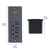 Multiprise encastrable compacte avec ports USB intégrés et protection dissimulée