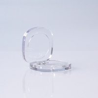 Boîtier compact transparent givré recyclable pour fard à paupières, maquillage pressé, blush ou poudre compacte – Pratique et fonctionnel