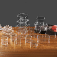 Boîte de présentation rectangulaire en plastique PS transparent de qualité alimentaire avec couvercle pour biscuits Cen Bai, snacks, noix et chocolat