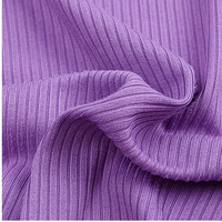 Vente en gros de tissu à tricoter nervuré brossé 4*2 tissu spandex en polyester pour vêtements