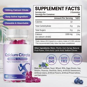 Gomitas de Citrato de Calcio OEM, 60 Unidades, Calcio Vegano Amigable con el Estómago para Todas las Edades - Product Image 6