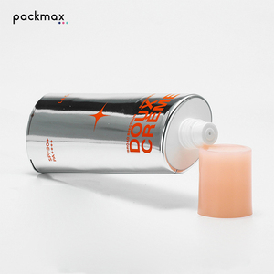 High-shine silver aluminum-<b>plastic</b> <b>tube</b> for facial cleanser — cosmetic refillable bottle packaging material - Product Image 4