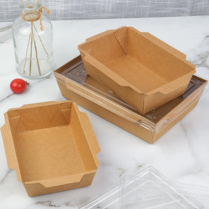 Boîte à brunch en papier kraft écologique de luxe YBLPAK avec couvercle transparent, emballage alimentaire et pour collations biodégradable, contenants pour dîner - Product Image 3