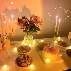 Chandelier en fer de style européen antique à 3 têtes, base ronde, pour dîner romantique, décoration de la Saint-Valentin, ornement de table à la maison - Product Image 3