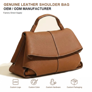 Retro Mujer Cuero Genuino Bolsos de Mano Lujo Hombro Bolsos Crossbody Diario Semana Logotipo Personalizado Marca Privada - Product Image 1