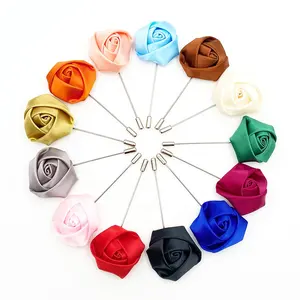 Wedding Cloth Brooch Flower Pin Hand Made Fabric Flower Brooches