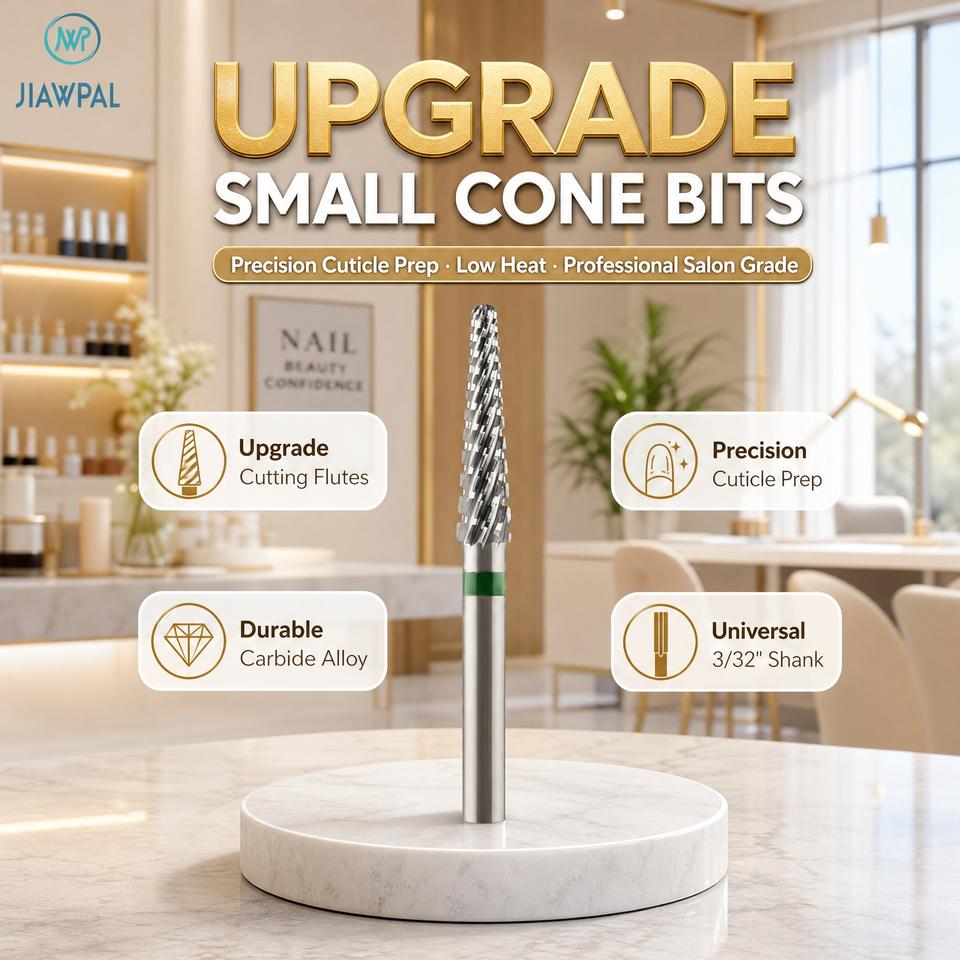 JIAWPAL 3.1mm Round Cut Small Cone Nail Drill Bits Durable Tungsten ...