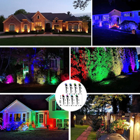 Lampes de jardin LED intelligentes RVB lumineuses au design moderne et unique Mini Spike Solar Ground Spot Éclairage de jardin décoratif