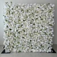 Panel de Pared de Tela de Alta Calidad con Diseño de Rosas Modernas en Color Blanco, 8 pies, para Bodas, Graduaciones, Halloween, Día de la Madre, Navidad