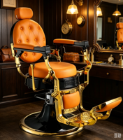 Fauteuil de Barbier Moderne Personnalisé pour Salon, Chaise Hydraulique à Cadre en Fer, Portable, Usage Commercial