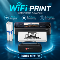 Printer Portabel Nirkabel Phomemo M810 A4 300dpi Thermal Tanpa Tinta dengan Layar Sentuh dan Baterai 3500mAh untuk Perjalanan dan Kantor