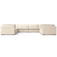 Canapé modulable en forme de L, design moderne et luxueux, avec accoudoirs effilés et bordure discrète, confortable et doux, un best-seller