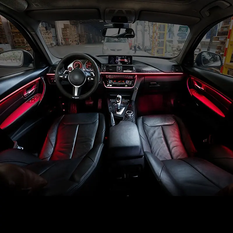 Внутренние двери панель светодиодного декоративного 9 видов цветов окружающего освещения с всю консоль световые полосы для BMW 3 серии F30 3GT 4 серии от 12 до 18 лет