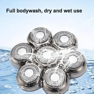 CITICITY Men's Seven-Head Razor Body Washing Electric Knife Accessory Set Household Use USB Power Source Bald Machine Razor - Product Image 4