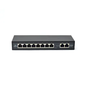 Wanglink 8 Poort 100M Poe Plus 2*100M Uplink Met 24V 96W Externe Voedingsadapter Passieve Poe Schakelaar Voor Ip Camera