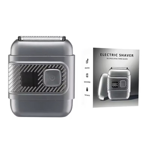 Mini <span class=keywords><strong>rasoir</strong></span> de poche portable <span class=keywords><strong>électrique</strong></span> sans fil rechargeable étanche à charge rapide triple lame à grille LED pour le voyage - Product Image 2