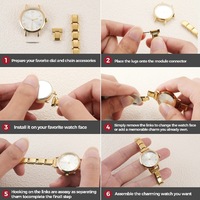 Nouvelle mode, bracelet de montre rond simple en acier inoxydable pour homme et femme, cadeau d'anniversaire pour amie, femme, bijoux DIY