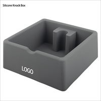 Boîte à marc de café domestique, support pour porte-filtre à expresso, boîte à déchets de café en silicone noir/gris, bac à marc