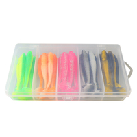 Ensemble de leurres de pêche au bar 31 pièces 55mm 65mm 75mm avec boîte, leurres à tête plombée, ensemble de leurres de pêche étanche et durable, ensemble de leurres nageurs
