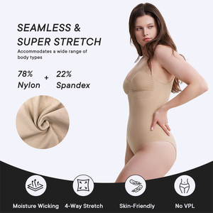 บอดี้สูทไร้ตะเข็บคุณภาพสูง ระบายอากาศได้ดี สำหรับผู้หญิง ทรงสายเดี่ยว เปิดหลัง ช่วยกระชับสัดส่วน สร้างรูปร่าง - Product Image 5