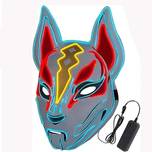 Fox Drift-mascarilla LED de Halloween para fiesta, Cosplay