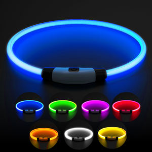 Collier clignotant étanche rechargeable par USB pour chat et chien, double lumière, <span class=keywords><strong>TPU</strong></span>, fibre optique super lumineuse pour chien - Product Image 1