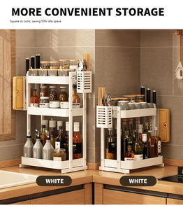 Cocina sobre el fregadero Estante de metal 2/3 niveles Botella de especias Cuchillo Plato Tabla de cortar Soporte de almacenamiento con instalación tipo gancho - Product Image 4