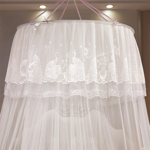 Venta caliente lujo princesa estilo engrosado techo cúpula nuevo portátil colgante encaje Universal plegable mosquitera cama dosel - Product Image 2