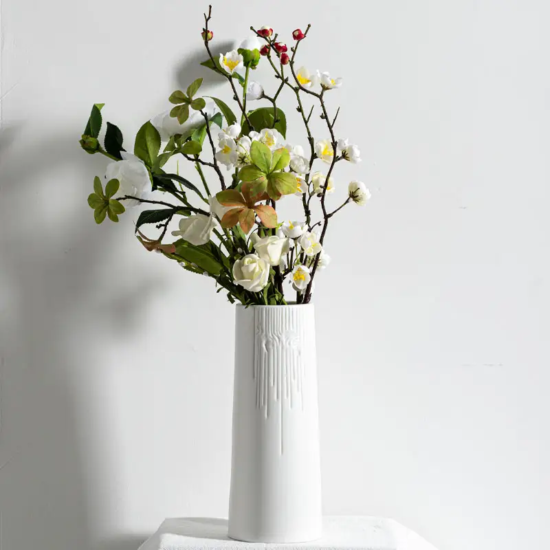 Белая керамическая ваза для цветов, с логотипом на заказ