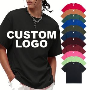 T-shirts personnalisés en coton 100% pour hommes, à manches courtes, en tissu tricoté, respirants et unis, avec logo sur mesure - Product Image 1