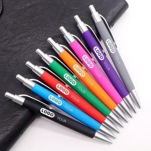 Stylo publicitaire personnalisé en plastique avec logo d'entreprise, bille noire 1,0 mm, rechargeable, cadeau promotionnel haut de gamme, commande en gros - Product Image 1
