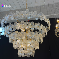 Lustre LEDA à 10 têtes en acrylique pour décoration de plafond de mariage, fête ou scène événementielle