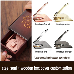 Machine à estamper manuelle de bureau en bronze et acier inoxydable pour logos personnalisés en relief/en creux et sceaux - Product Image 5