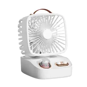 ICARER FAMILY Ventilateur de bureau Ventilateur de table alimenté par batterie Ventilateur de salle de bain en plastique avec trois vitesses de vent pour un usage domestique